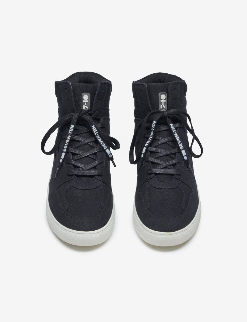 304 BLACK DOODLE PRINT CANVAS HIGH-TOP SNEAKER