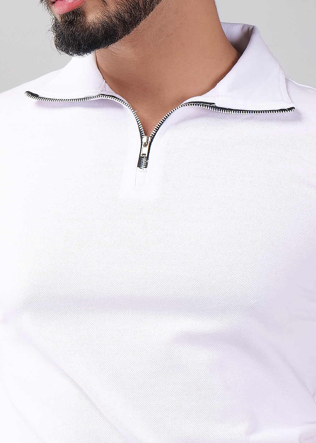 Men's Zipper Flex Polo T-shirt