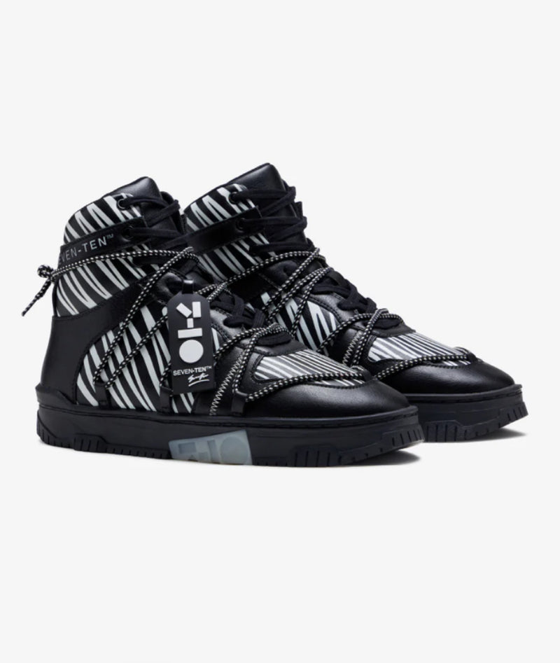 717 BLACK WHITE GRAPHIC HIGH-TOP SNEAKER