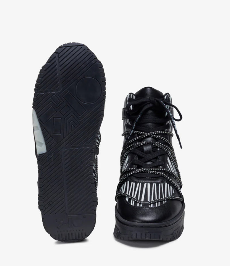 717 BLACK WHITE GRAPHIC HIGH-TOP SNEAKER