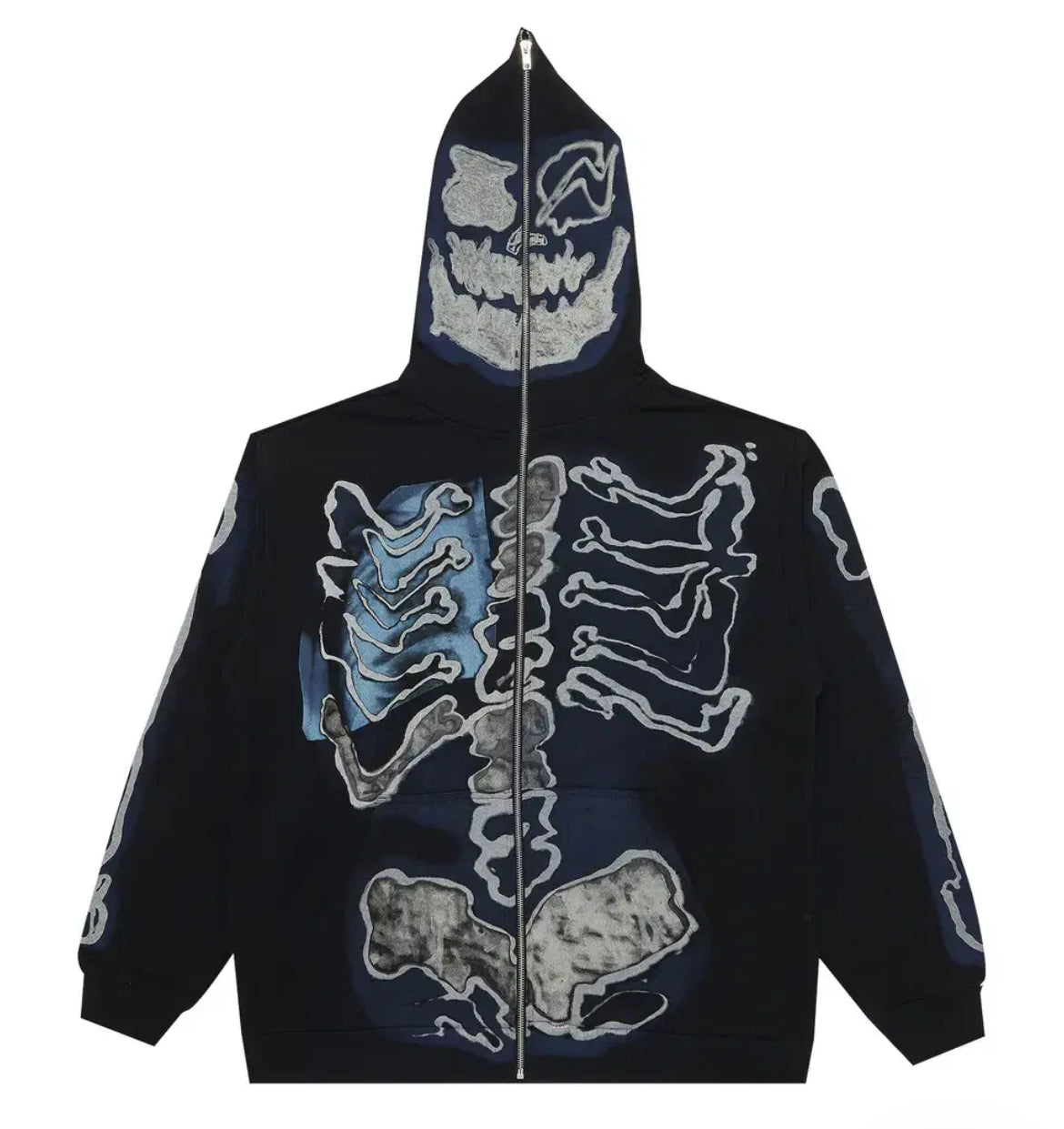 Cactus Jack by Travis Scott For Fragment Skeleton Graffiti Full Zip Hoodie 'Black'